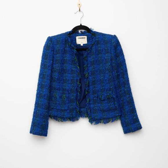 L'agence Blue Tweed Angelina Blazer - Picture 5 of 10